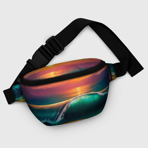 Поясная сумка 3D с принтом Надвигается волна, фото #5