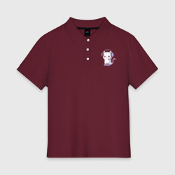 Женское поло хлопок Кот геймер