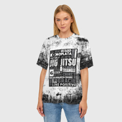 Женская футболка oversize 3D Jiu-Jitsu Collage grunge - фото 2