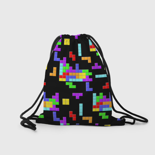 Рюкзак-мешок 3D Неоновый Тетрис на темном фоне - фото 2