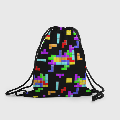 Рюкзак-мешок 3D Неоновый Тетрис на темном фоне