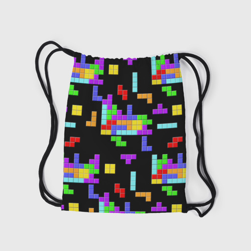 Рюкзак-мешок 3D Неоновый Тетрис на темном фоне - фото 7