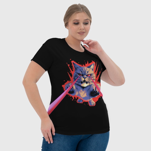 Женская футболка 3D Котозилла, цвет 3D печать - фото 6