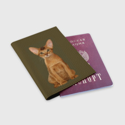 Обложка для паспорта матовая кожа Абиссинская кошка рыжая - фото 2