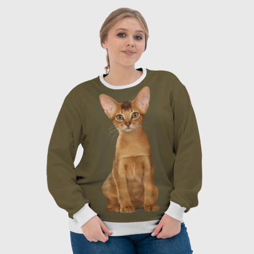 Женский свитшот 3D Абиссинская кошка рыжая, цвет 3D печать - фото 6