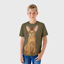 Детская футболка 3D Абиссинская кошка рыжая - фото 2