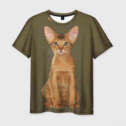 Мужская футболка 3D Абиссинская кошка рыжая