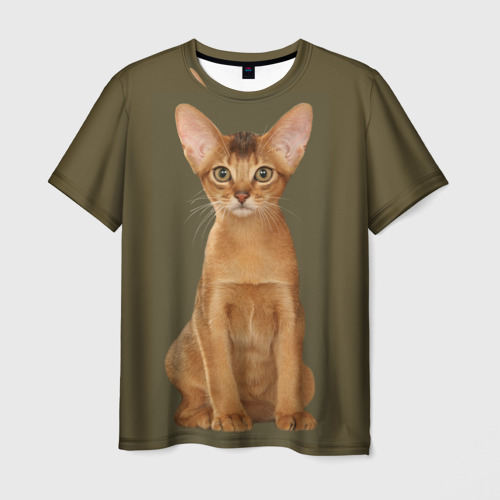 Мужская футболка 3D Абиссинская кошка рыжая, цвет 3D печать