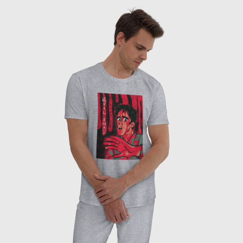Мужская пижама хлопок с принтом Испуганный Эш - Evil Dead 2, фото на моделе #1