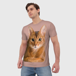 Мужская футболка 3D Абиссинская кошка рыжая - фото 2