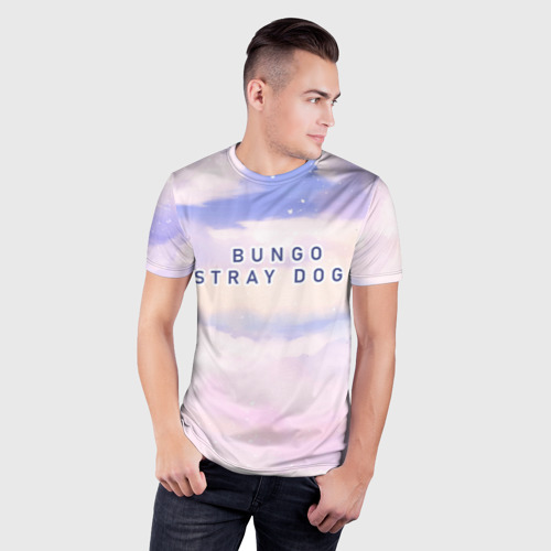 Мужская футболка 3D Slim с принтом Bungo Stray Dogs sky clouds, фото на моделе #1