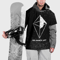 Накидка на куртку 3D No Man's Sky с потертостями на темном фоне