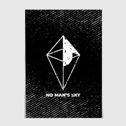 Постер No Man's Sky с потертостями на темном фоне