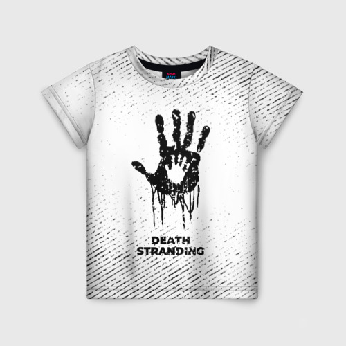 Детская футболка 3D Death Stranding с потертостями на светлом фоне, цвет 3D печать