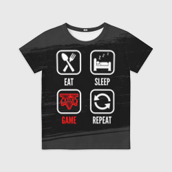 Детская футболка 3D Eat, sleep, GTA, repeat