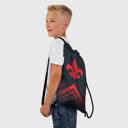 Рюкзак-мешок 3D Красный символ Saints Row на темном фоне со стрелками - фото 2