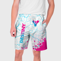 Мужские шорты 3D Destiny neon gradient style: надпись, символ