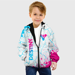 Детская куртка 3D Destiny neon gradient style: надпись, символ - фото 2