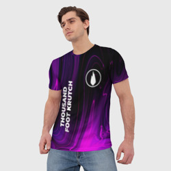 Мужская футболка 3D Thousand Foot Krutch violet plasma - фото 2