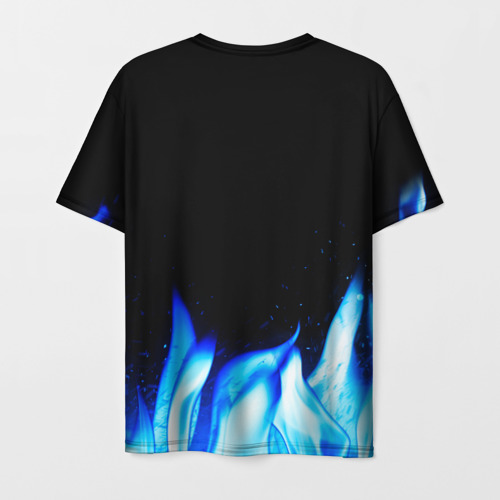Мужская футболка 3D Hollywood Undead blue fire, цвет 3D печать - фото 2
