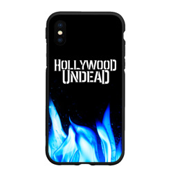 Чехол для iPhone XS Max матовый Hollywood Undead blue fire