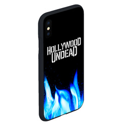 Чехол для iPhone XS Max матовый Hollywood Undead blue fire - фото 2