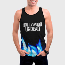 Мужская майка 3D Hollywood Undead blue fire - фото 2