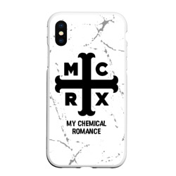 Чехол для iPhone XS Max матовый My Chemical Romance glitch на светлом фоне