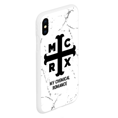 Чехол для iPhone XS Max матовый My Chemical Romance glitch на светлом фоне - фото 3