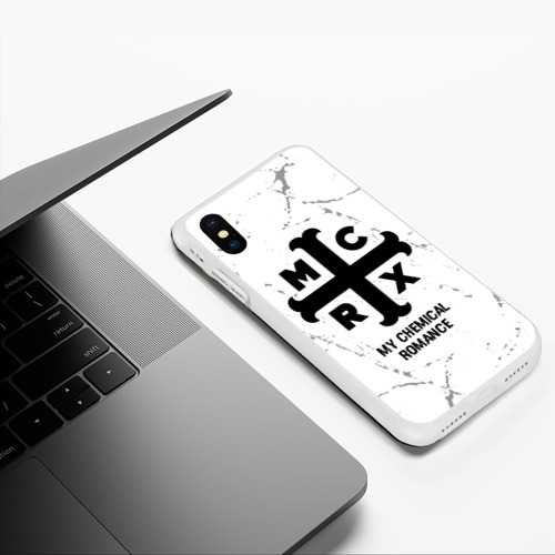 Чехол для iPhone XS Max матовый My Chemical Romance glitch на светлом фоне - фото 5