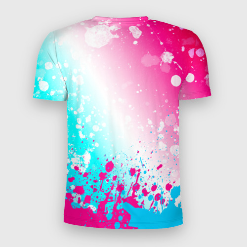 Мужская футболка 3D Slim Three Days Grace neon gradient style: символ сверху, цвет 3D печать - фото 2