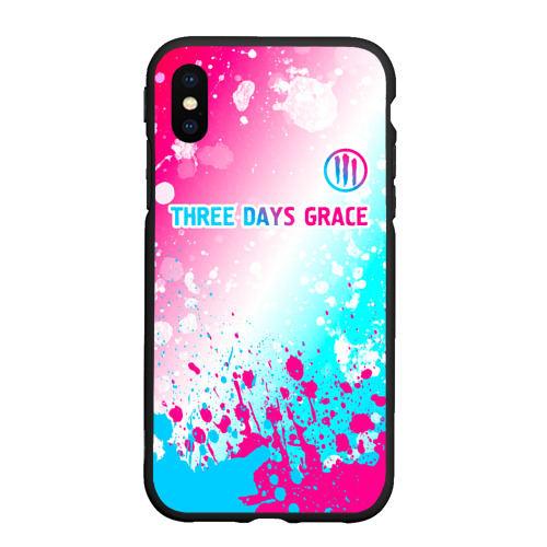 Чехол для iPhone XS Max матовый Three Days Grace neon gradient style: символ сверху