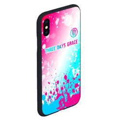 Чехол для iPhone XS Max матовый Three Days Grace neon gradient style: символ сверху - фото 2