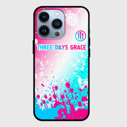 Чехол для iPhone 13 Pro Three Days Grace neon gradient style: символ сверху