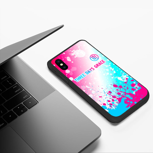 Чехол для iPhone XS Max матовый Three Days Grace neon gradient style: символ сверху - фото 5
