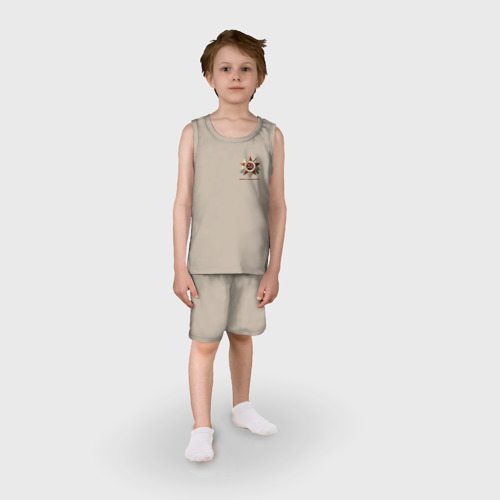 Детская пижама с шортами хлопок Память и благодарность, цвет миндальный - фото 3