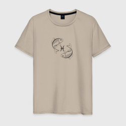 Мужская футболка хлопок Знак зодиака рыбы