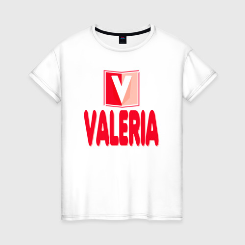 Женская футболка хлопок Валерия текст, цвет белый