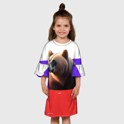 Детское платье 3D Медведь на флаге России - фото 2