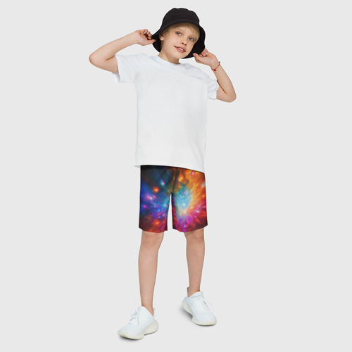 Детские спортивные шорты 3D Космическая многомерность, цвет 3D печать - фото 3