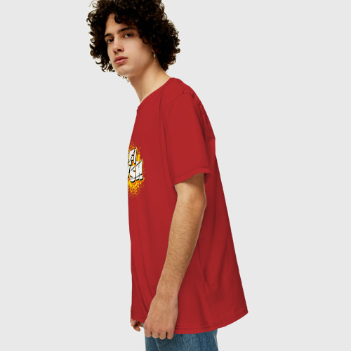 Мужская футболка хлопок Oversize с принтом Hi-Fi Rush, вид сбоку #3