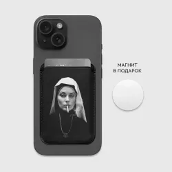 Картхолдер Magsafe магнитный Красивая монашка курит сигарету - фото 2
