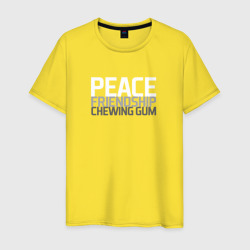 Мужская футболка хлопок Peace, friendship, chewing gum