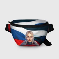 Поясная сумка 3D Славянская девушка - флаг России
