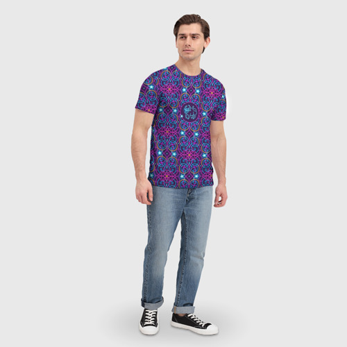 Мужская футболка 3D Телец: знак зодиака и орнамент, цвет 3D печать - фото 5