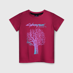 Светящаяся детская футболка Дерево - Киберпанк 2077