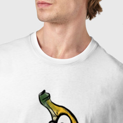 Футболка с принтом I'm banana для мужчины, вид на модели спереди №4. Цвет основы: белый