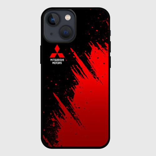 Чехол для iPhone 13 mini с принтом Mitsubishi red - sport, вид спереди #2