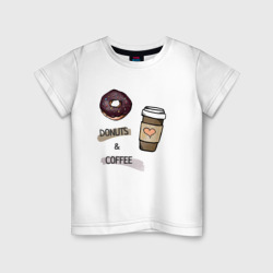 Детская футболка хлопок Donuts & Coffee
