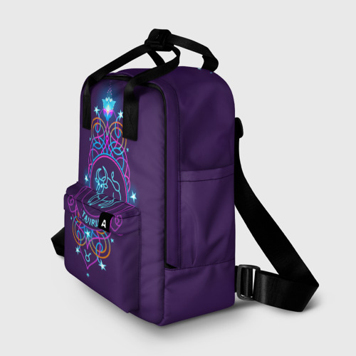 Женский рюкзак 3D с принтом Знак Зодиака Телец с орнаментом, фото на моделе #1